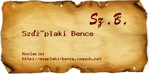 Széplaki Bence névjegykártya